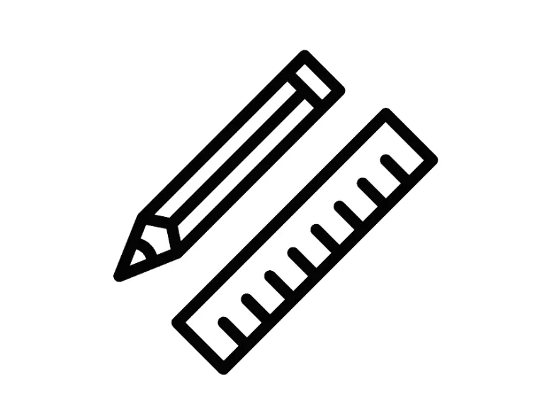 ikona ołówka i linijki